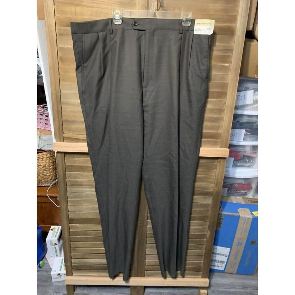 NWT Pronto Uomo Dress Pants Business Casual Office Pleated Gray Men Sz 43 Waist
